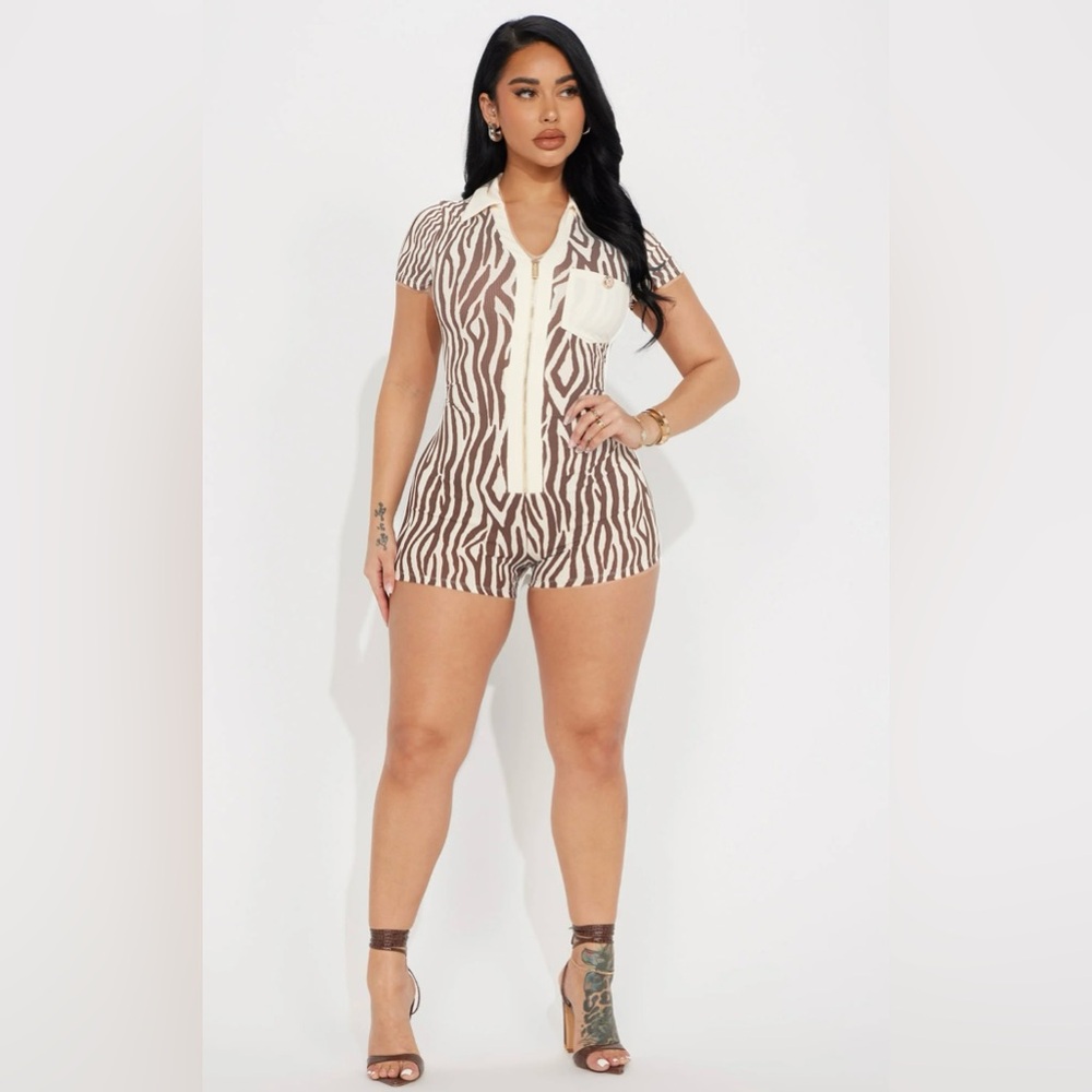 Fashion Nova Zebra print romper